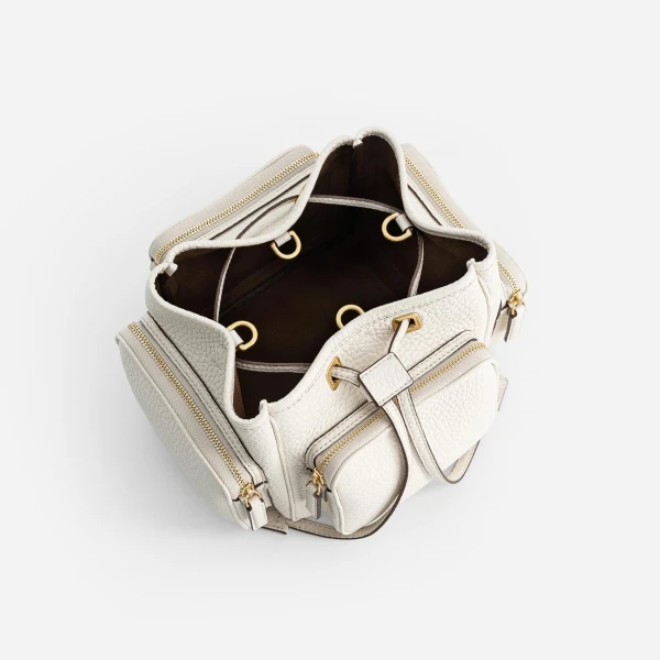 Mlouye Quad - Grained Cream Bag a Architectural Leather Handbag in Ivory at  Luxury Handbags Luxury