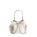 Mlouye Quad - Grained Cream Bag a Architectural Leather Handbag in Ivory at  Luxury Handbags Luxury