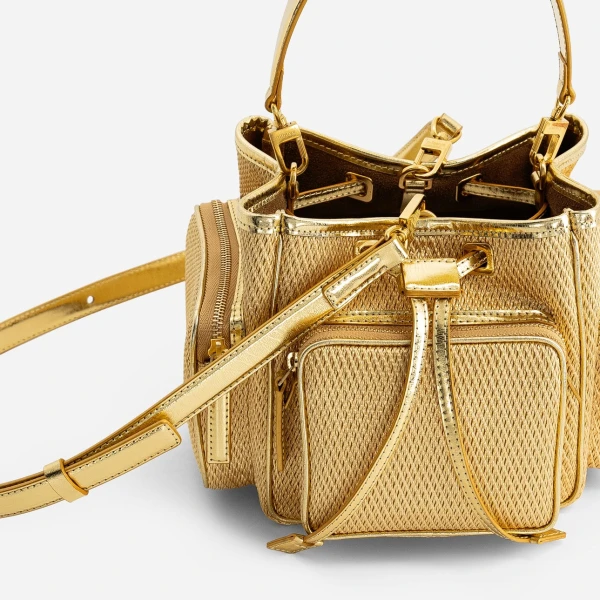 Mlouye Quad - Metallic Gold Bag a Architectural Leather Handbag in Gold at  Luxury Handbags Luxury