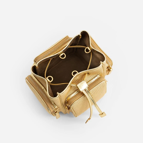 Mlouye Quad - Metallic Gold Bag a Architectural Leather Handbag in Gold at  Luxury Handbags Luxury