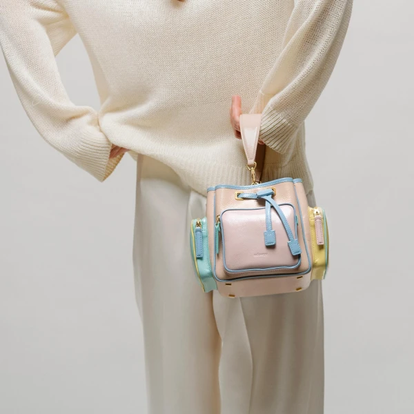 Mlouye Quad - Metallic Gold Bag a Architectural Leather Handbag in Gold at  Luxury Handbags Luxury
