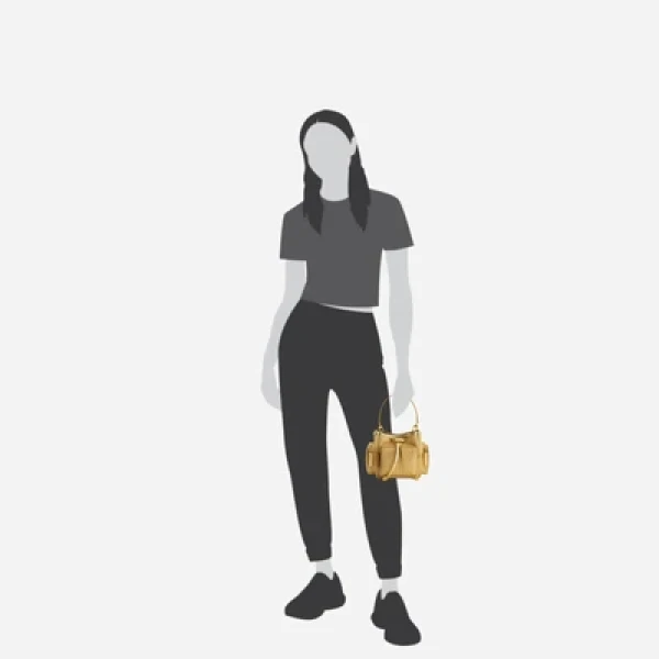 Mlouye Quad - Metallic Gold Bag a Architectural Leather Handbag in Gold at  Luxury Handbags Luxury