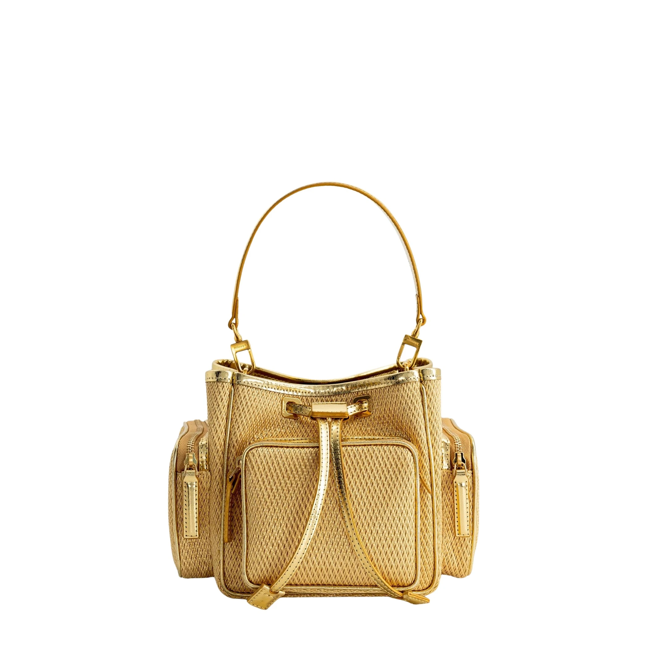 mlouye-Quad-Metallic-Gold-Bags70773_nobg Mlouye Quad - Metallic Gold Bag a Architectural Leather Handbag in Gold at Luxury Handbags Luxury