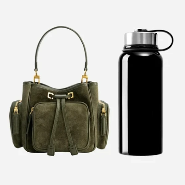 Mlouye Quad - Suede Khaki Bag a Architectural Leather Handbag in Green at  Luxury Handbags Luxury