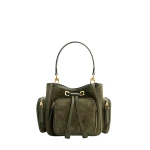 Mlouye Quad - Suede Khaki Bag a Architectural Leather Handbag in Green at  Luxury Handbags Luxury