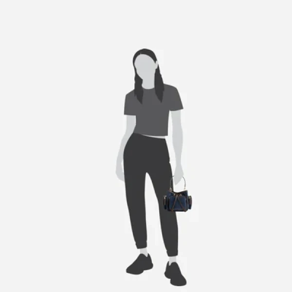 Mlouye Quad - Suede Marine Bag a Architectural Leather Handbag in Blue at  Luxury Handbags Luxury