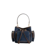 Mlouye Quad - Suede Marine Bag a Architectural Leather Handbag in Blue at  Luxury Handbags Luxury