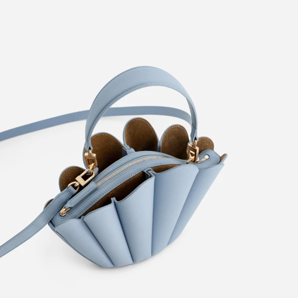 Mlouye Seashell Crossbody - Arctic Bag a Architectural Leather Handbag in Blue at  Luxury Handbags Luxury