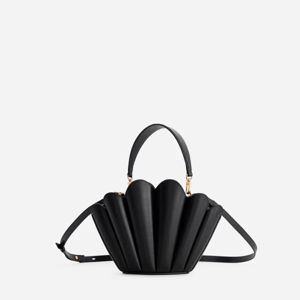 Mlouye Seashell Crossbody - Black Bag a Architectural Leather Handbag in Black at  Luxury Handbags Luxury