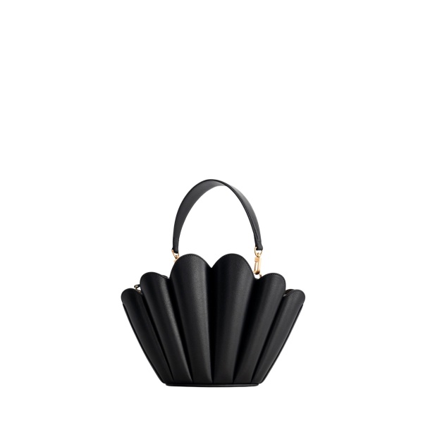 Mlouye Seashell Crossbody - Black Bag a Architectural Leather Handbag in Black at  Luxury Handbags Luxury