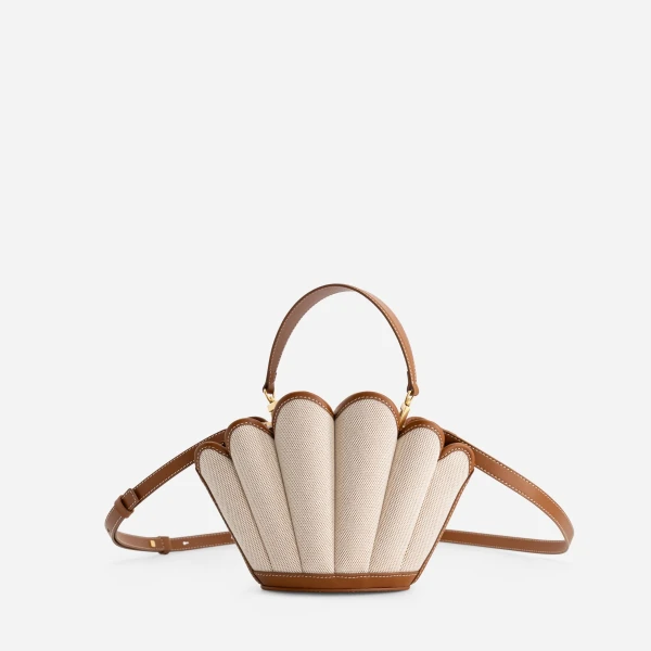 Mlouye Seashell Crossbody - Canvas Bag a Architectural Leather Handbag in Beige at  Luxury Handbags Luxury