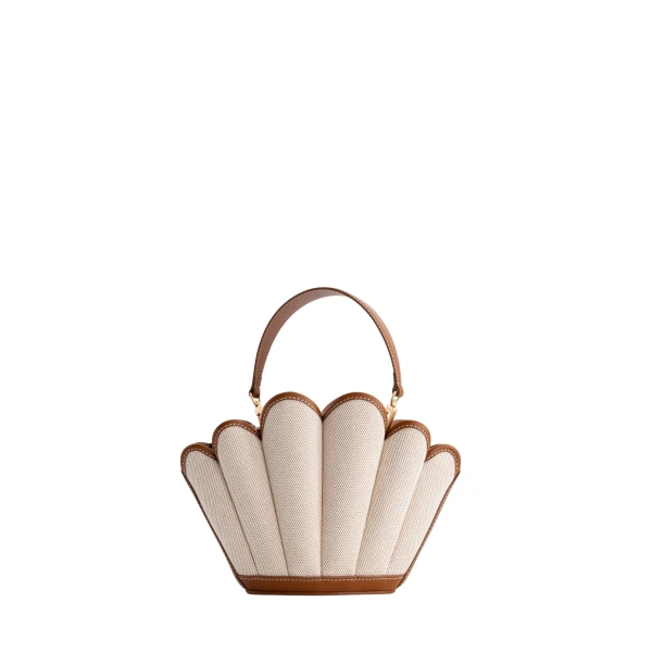 Mlouye Seashell Crossbody - Canvas Bag a Architectural Leather Handbag in Beige at  Luxury Handbags Luxury