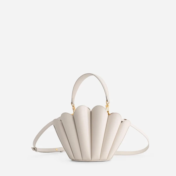 Mlouye Seashell Crossbody - Dove Bag a Architectural Leather Handbag in White at  Luxury Handbags Luxury