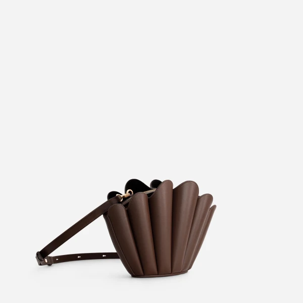 Mlouye Seashell Crossbody - Espresso Bag a Architectural Leather Handbag in Brown at  Luxury Handbags Luxury