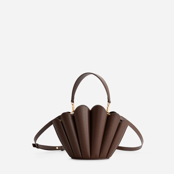 Mlouye Seashell Crossbody - Espresso Bag a Architectural Leather Handbag in Brown at  Luxury Handbags Luxury