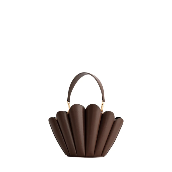 Mlouye Seashell Crossbody - Espresso Bag a Architectural Leather Handbag in Brown at  Luxury Handbags Luxury