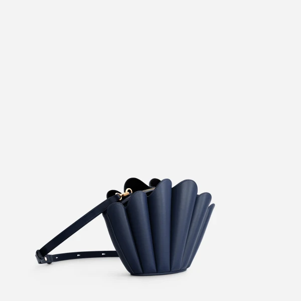 Mlouye Seashell Crossbody - Navy Bag a Architectural Leather Handbag in Blue at  Luxury Handbags Luxury