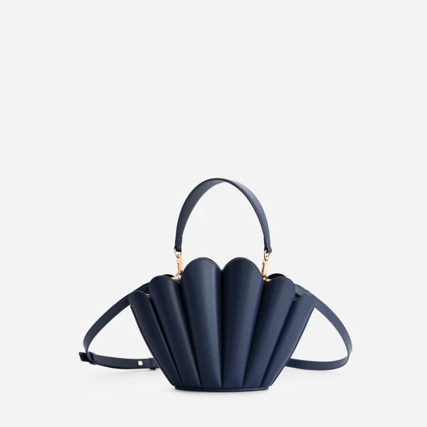 Mlouye Seashell Crossbody - Navy Bag a Architectural Leather Handbag in Blue at  Luxury Handbags Luxury