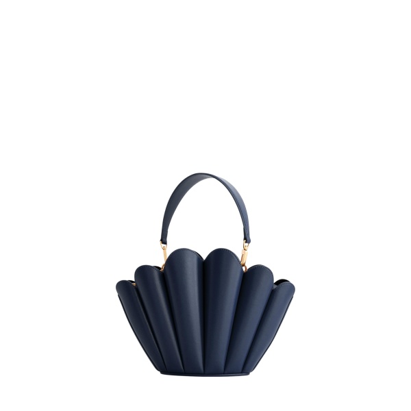 Mlouye Seashell Crossbody - Navy Bag a Architectural Leather Handbag in Blue at  Luxury Handbags Luxury