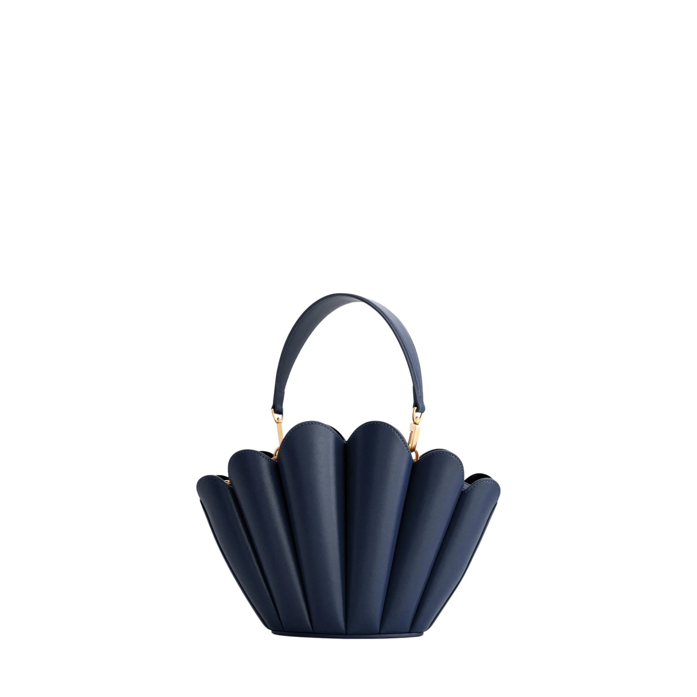 mlouye-Seashell-Crossbody-Navy-Bags51434_nobg Mlouye Seashell Crossbody - Navy Bag a Architectural Leather Handbag in Blue at Luxury Handbags Luxury