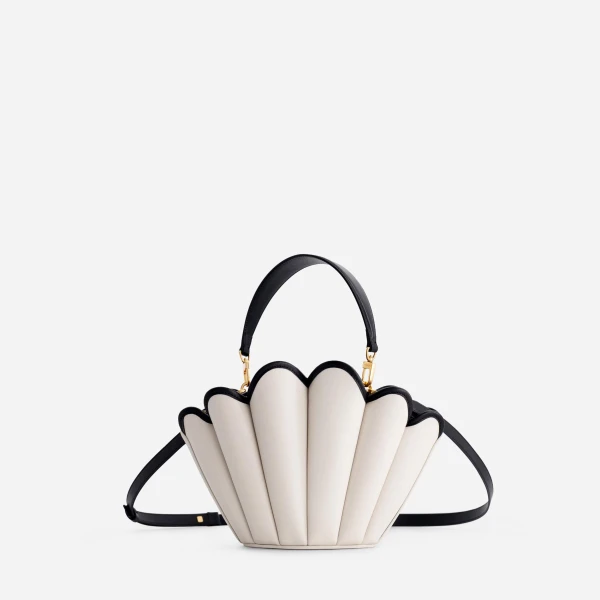 Mlouye Seashell Crossbody - Off White Bag a Architectural Leather Handbag in Ivory at  Luxury Handbags Luxury