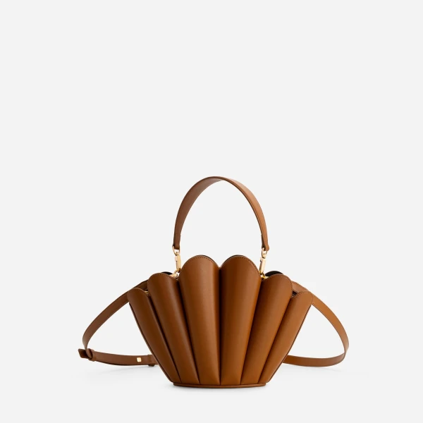 Mlouye Seashell Crossbody - Tan Bag a Architectural Leather Handbag in Brown at  Luxury Handbags Luxury