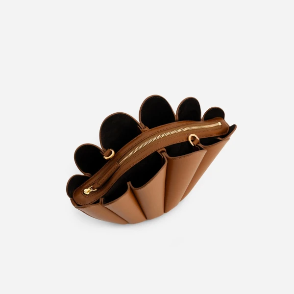 Mlouye Seashell Crossbody - Tan Bag a Architectural Leather Handbag in Brown at  Luxury Handbags Luxury