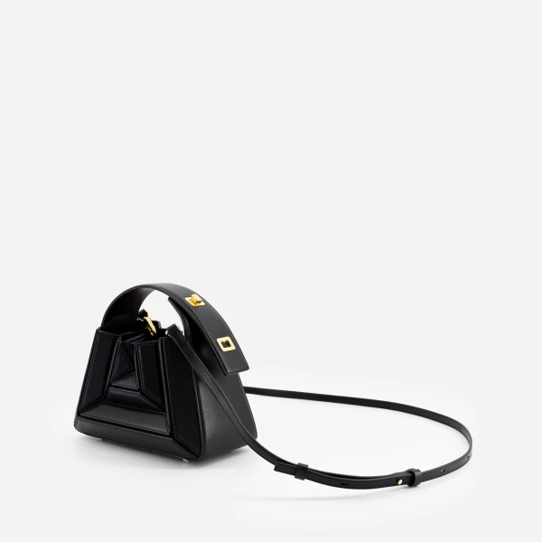Mlouye Sera Mia - Black Bag a Architectural Leather Handbag in Black at  Luxury Handbags Luxury