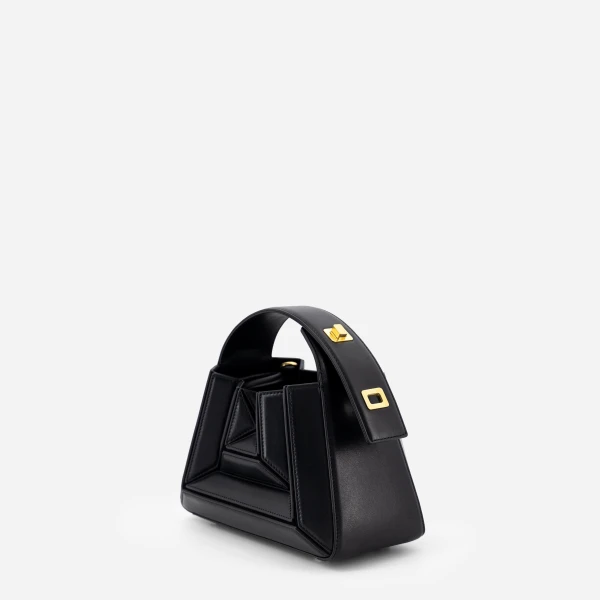 Mlouye Sera Mia - Black Bag a Architectural Leather Handbag in Black at  Luxury Handbags Luxury