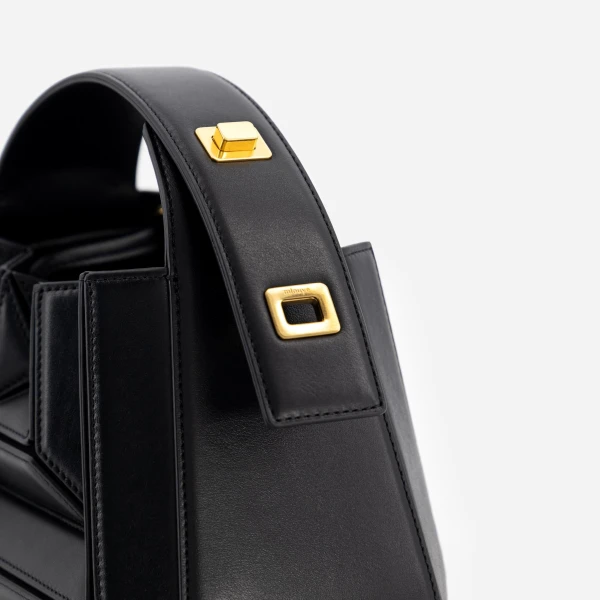 Mlouye Sera Mia - Black Bag a Architectural Leather Handbag in Black at  Luxury Handbags Luxury