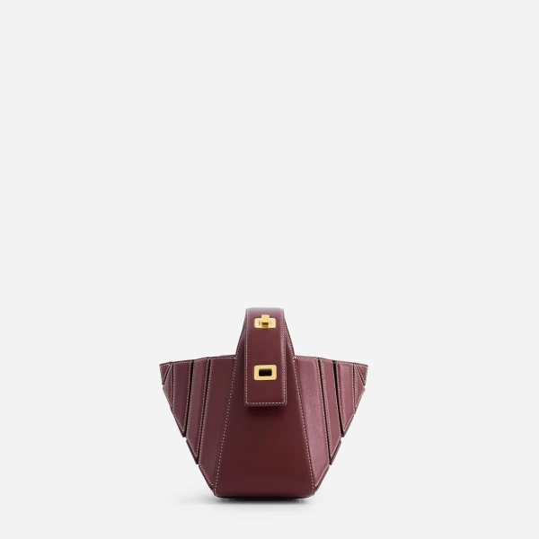 Mlouye Sera Mia - Bordeaux Bag a Architectural Leather Handbag in Red at  Luxury Handbags Luxury