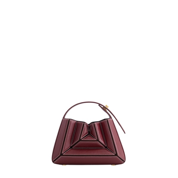 Mlouye Sera Mia - Bordeaux Bag a Architectural Leather Handbag in Red at  Luxury Handbags Luxury
