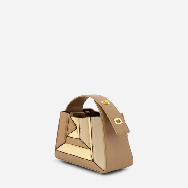 Mlouye Sera Mia - Buttermilk Bag a Architectural Leather Handbag in Brown at  Luxury Handbags Luxury