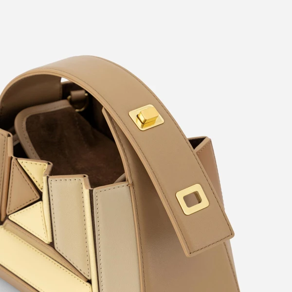 Mlouye Sera Mia - Buttermilk Bag a Architectural Leather Handbag in Brown at  Luxury Handbags Luxury