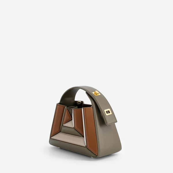 Mlouye Sera Mia - Camo Bag a Architectural Leather Handbag in Brown at  Luxury Handbags Luxury