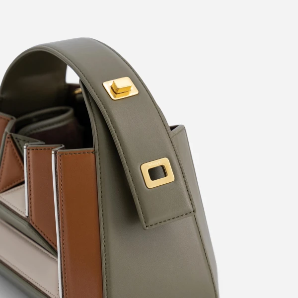 Mlouye Sera Mia - Camo Bag a Architectural Leather Handbag in Brown at  Luxury Handbags Luxury