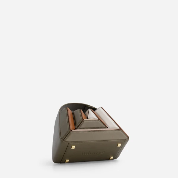 Mlouye Sera Mia - Camo Bag a Architectural Leather Handbag in Brown at  Luxury Handbags Luxury