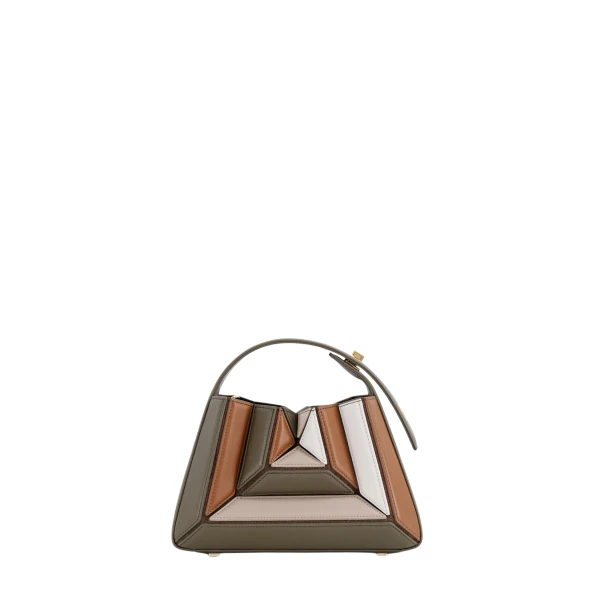Mlouye Sera Mia - Camo Bag a Architectural Leather Handbag in Brown at  Luxury Handbags Luxury