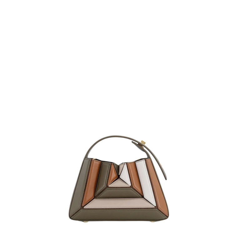 Mlouye Sera Mia - Camo Bag a Architectural Leather Handbag in Brown at  Luxury Handbags Luxury