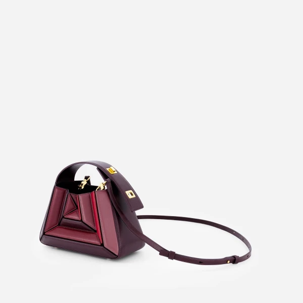 Mlouye Sera Mia - Cranberry Bag a Architectural Leather Handbag in Red at  Luxury Handbags Luxury