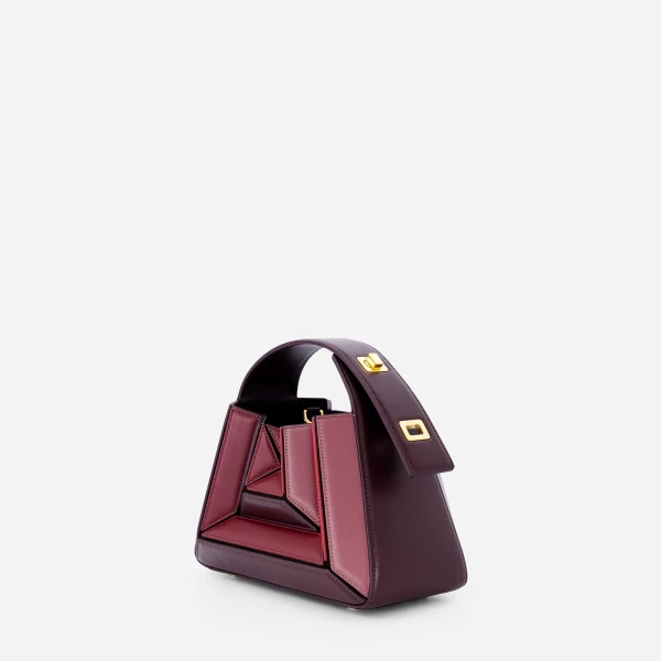 Mlouye Sera Mia - Cranberry Bag a Architectural Leather Handbag in Red at  Luxury Handbags Luxury