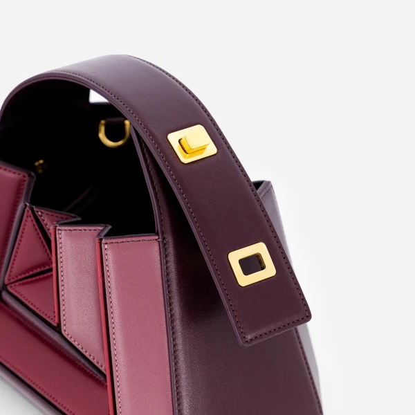 Mlouye Sera Mia - Cranberry Bag a Architectural Leather Handbag in Red at  Luxury Handbags Luxury