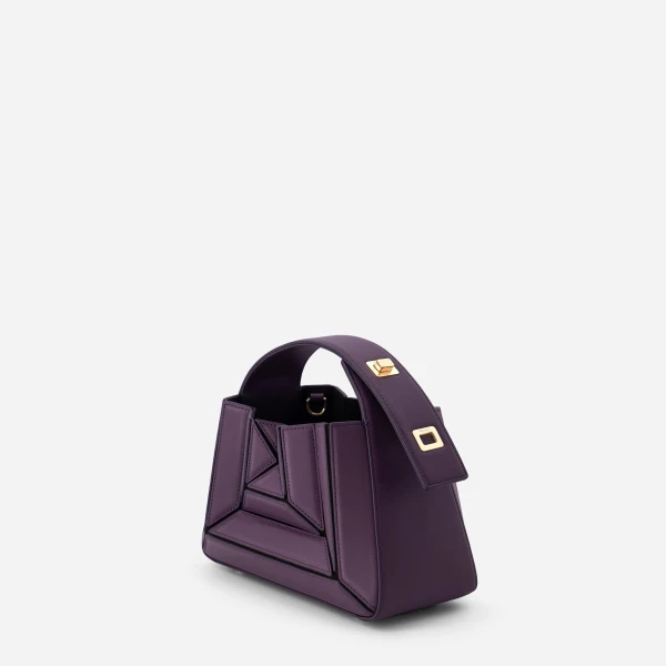 Mlouye Sera Mia - Dark Grapes Bag a Architectural Leather Handbag in Brown at  Luxury Handbags Luxury