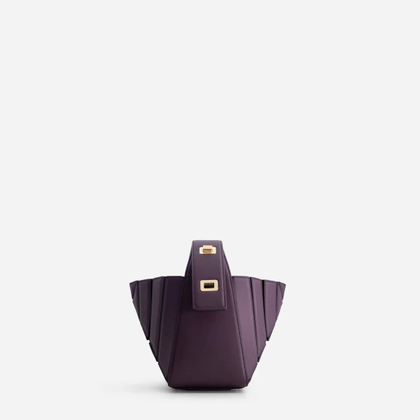 Mlouye Sera Mia - Dark Grapes Bag a Architectural Leather Handbag in Brown at  Luxury Handbags Luxury
