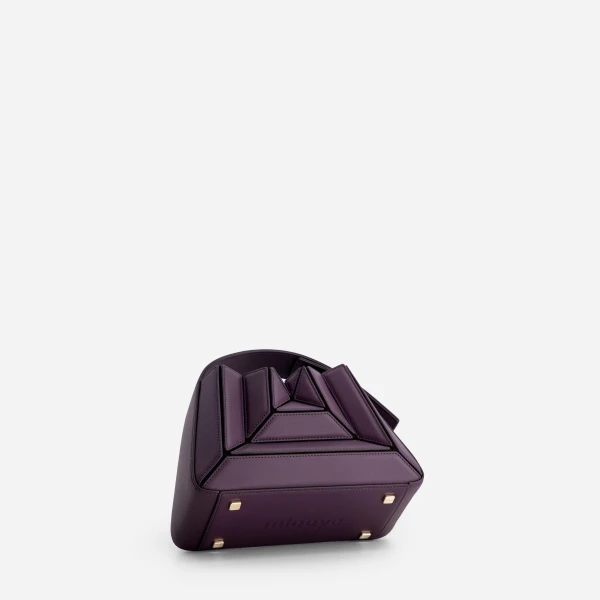 Mlouye Sera Mia - Dark Grapes Bag a Architectural Leather Handbag in Brown at  Luxury Handbags Luxury