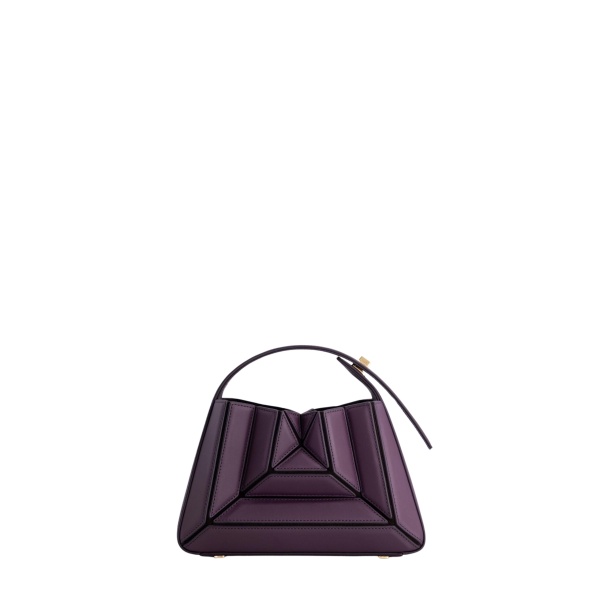 Mlouye Sera Mia - Dark Grapes Bag a Architectural Leather Handbag in Brown at  Luxury Handbags Luxury