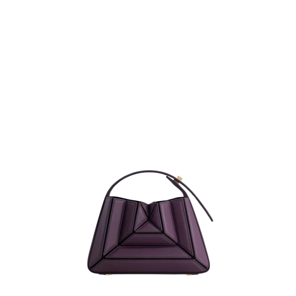 Mlouye Sera Mia - Dark Grapes Bag a Architectural Leather Handbag in Brown at  Luxury Handbags Luxury