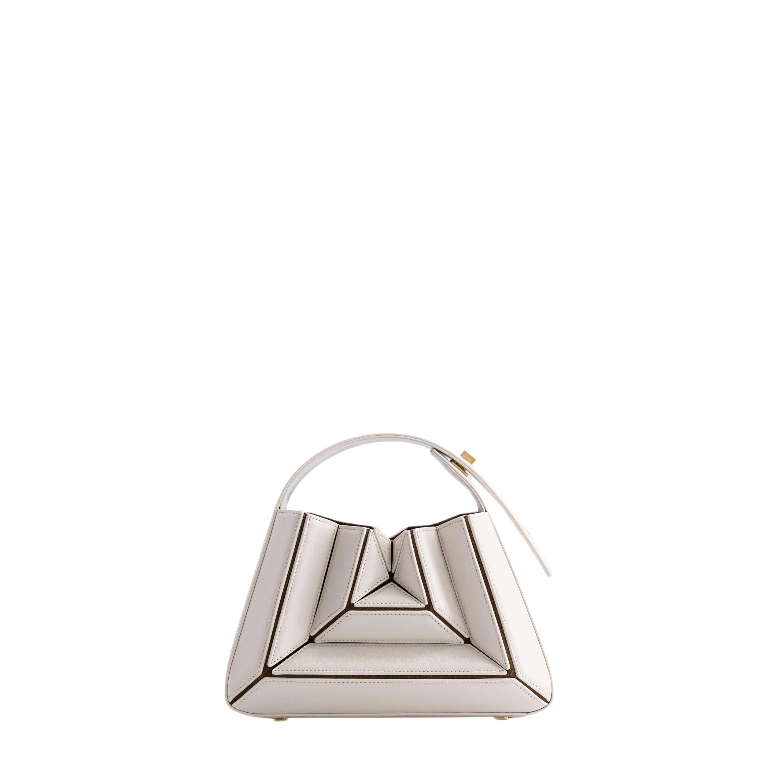 mlouye-Sera-Mia-Dove-Bags18728_nobg Mlouye Sera Mia - Dove Bag a Architectural Leather Handbag in White at Luxury Handbags Luxury
