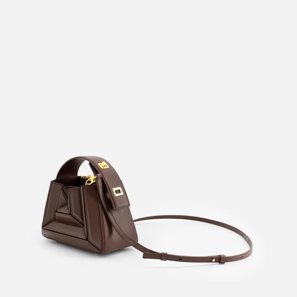 Mlouye Sera Mia - Espresso Bag a Architectural Leather Handbag in Brown at  Luxury Handbags Luxury