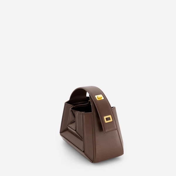 Mlouye Sera Mia - Espresso Bag a Architectural Leather Handbag in Brown at  Luxury Handbags Luxury